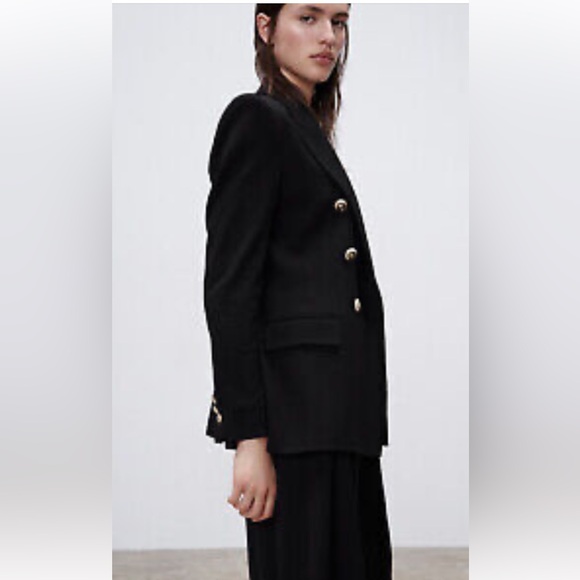New! Zara large double breasted gold buttoned blazer. - Picture 10 of 16